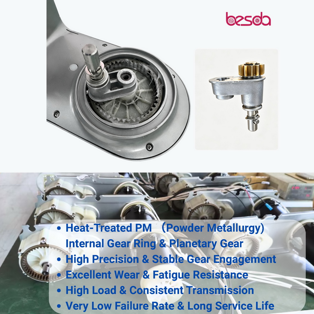 Heat-Treated PM (Powder Metallurgy) Internal Gear Ring & Planetary Gear for BESDA stand mixer model SM907-2 Heat-Treated PM (Powder Metallurgy) Internal Gear Ring & Planetary Gear for BESDA stand mixer model SM907-2