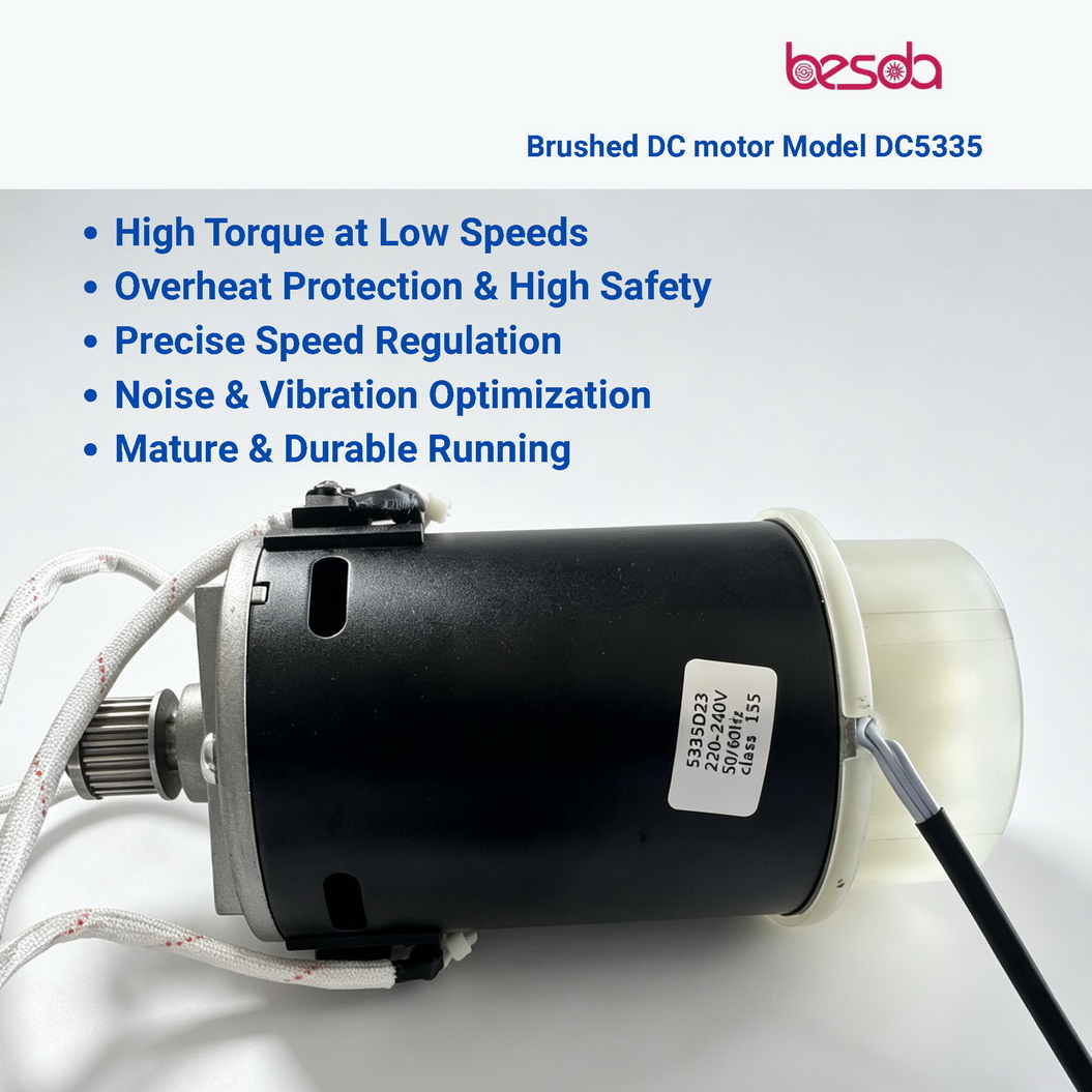 DC motor model DC5335 for BESDA Stand mixer SM907, permanent magnet field, with overheat protection DC motor model DC5335 for BESDA Stand mixer SM907, permanent magnet field, with overheat protection