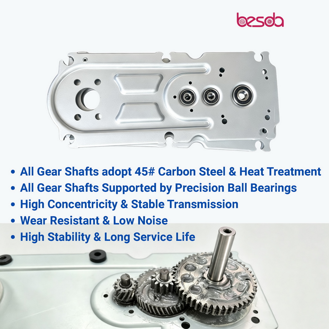 All Gear Shafts adopt 45# Carbon Steel & Heat Treatment, and with Precision Ball Bearings for BESDA Stand Mixer SM907-2 All Gear Shafts adopt 45# Carbon Steel & Heat Treatment, and with Precision Ball Bearings for BESDA Stand Mixer SM907-2