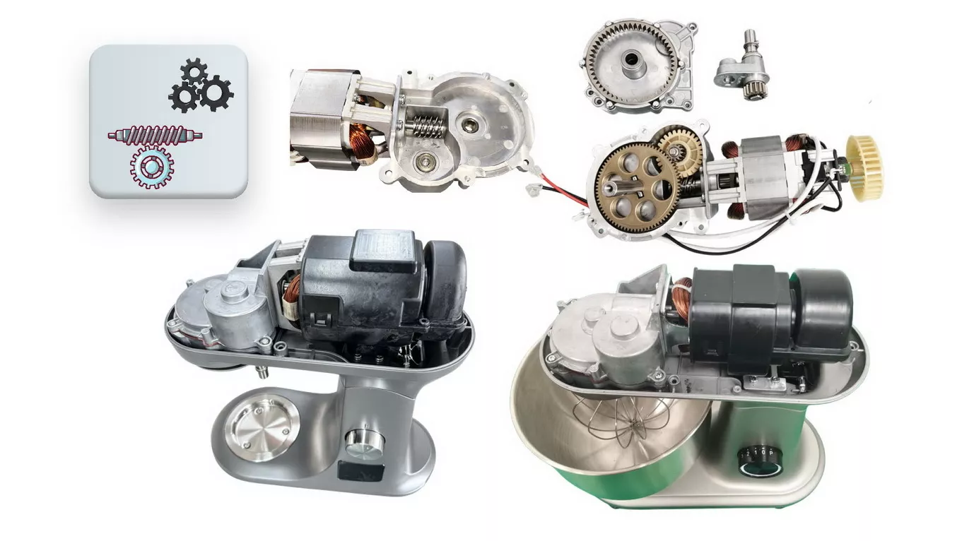 BESDA Worm and Gear stand mixer transmission assembly with motor gearbox and gear components